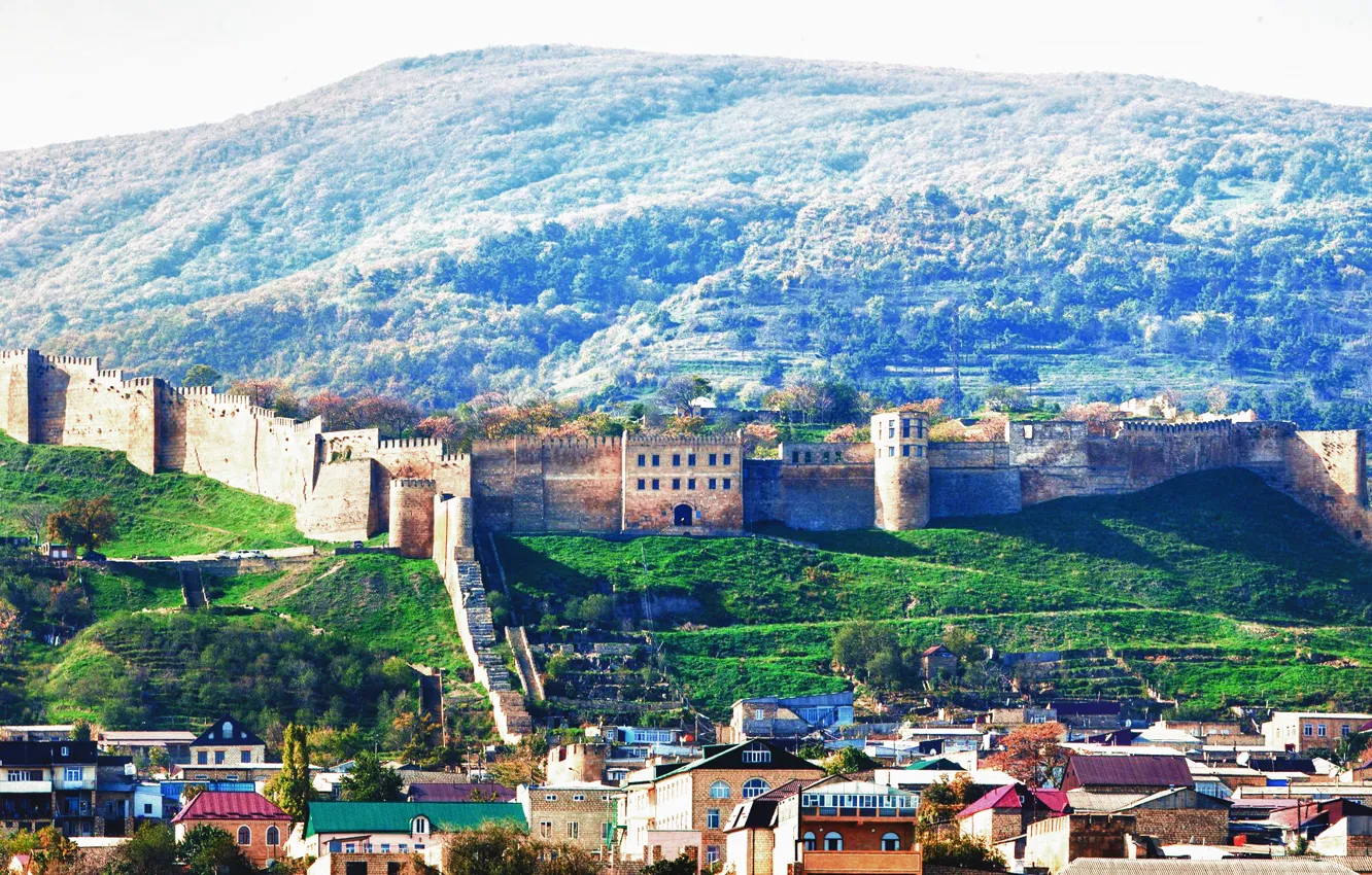 Фото обои город, крепость, Дагестан, самый древний город, Нарын-Кала, Дербент, 5000 лет