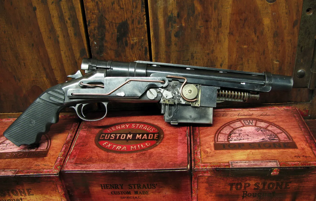 Фото обои Gun, Steampunk, Grand Approximiser 3 Shot Pistole