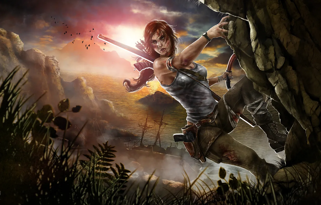 Фото обои девушка, Tomb Raider, крофт, лара