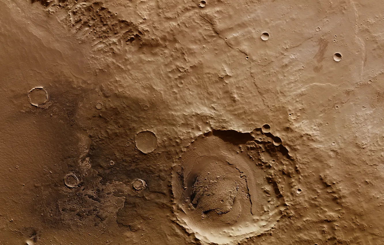 Фото обои кратер, Марс, Скиапарелли