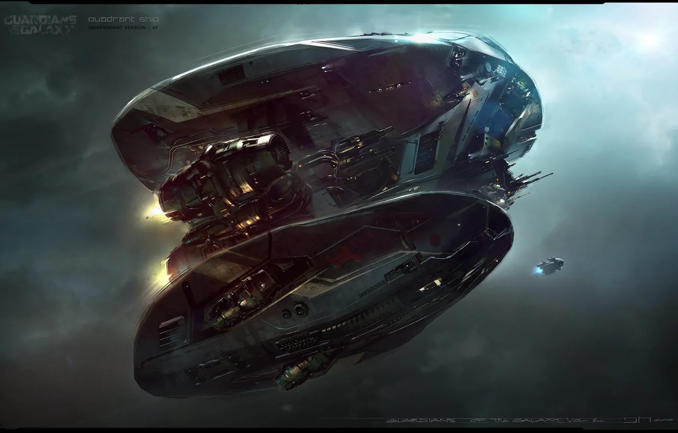 Фото обои Concept Art, Guardians of the Galaxy Vol 2, quadrant ship