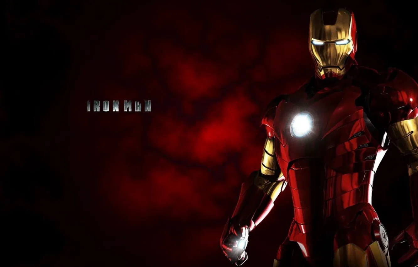 Фото обои cinema, red, gun, gold, sky, weapon, power, Iron Man