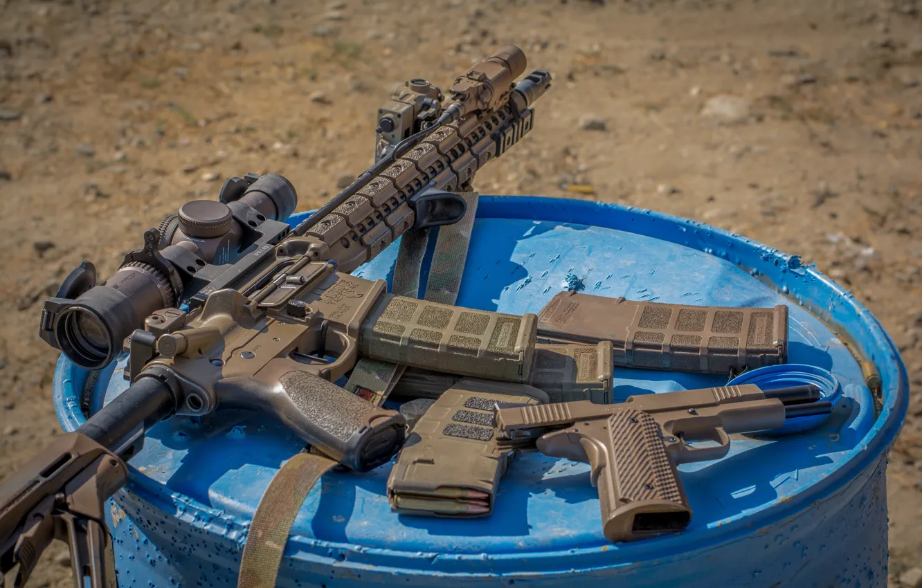 Фото обои пистолет, автомат, оптика, камуфляж, винтовка, штурмовая, Larue Tactical, полуавтоматическая