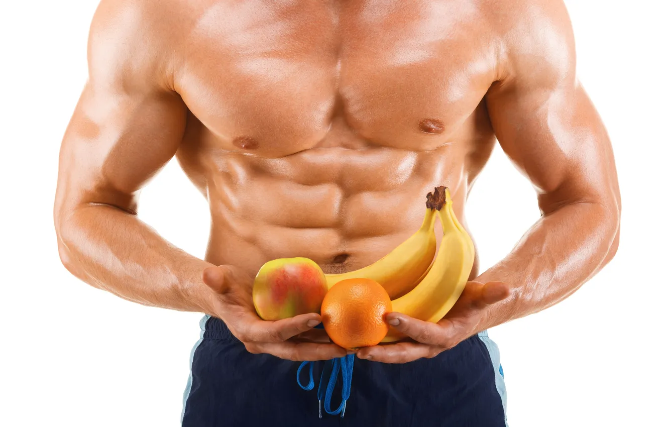 Фото обои fruits, eating, bodybuilder