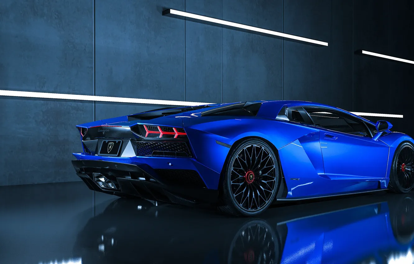 Lamborghini Aventador Blue 4k