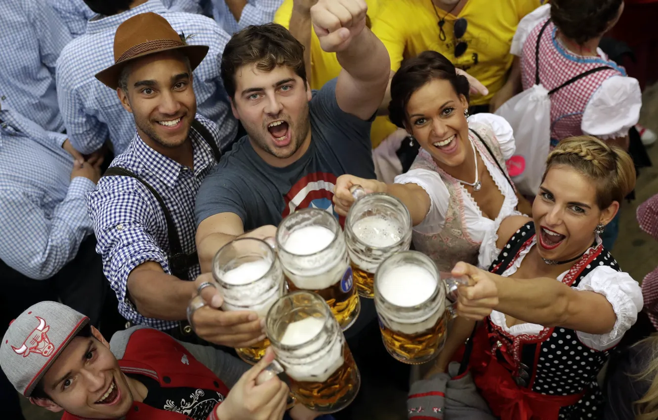 Фото обои Германия, Мюнхен, Germany, Munich, Октоберфест, Oktoberfest, beer festival, фестиваль пива