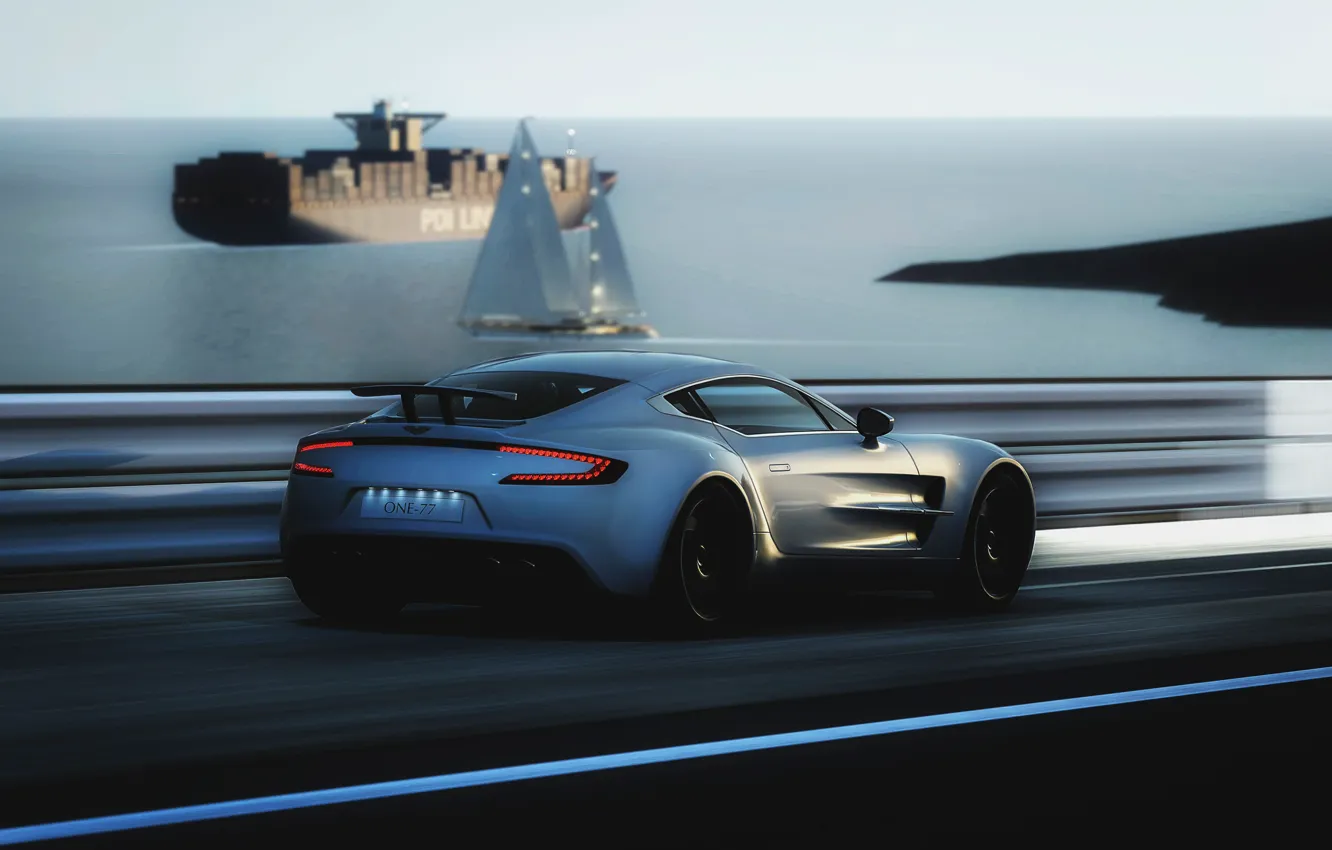 Фото обои Aston Martin, скорость, ONE-77