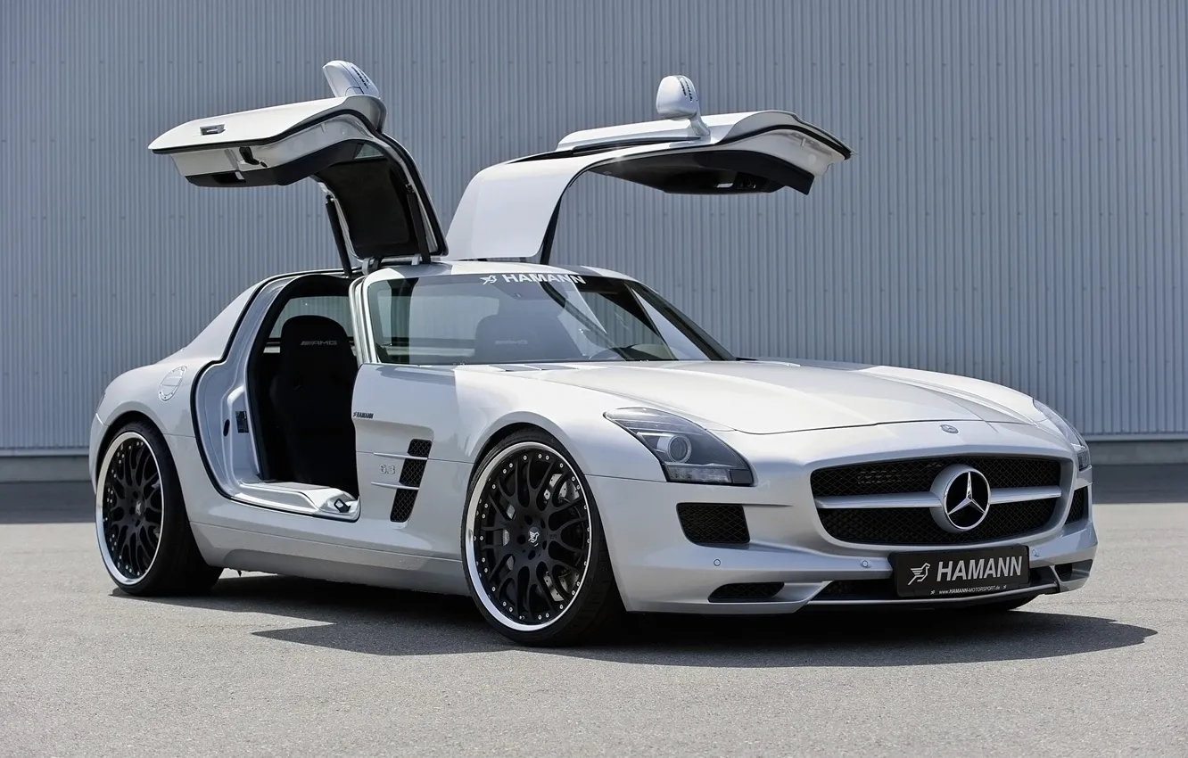 Фото обои white, mercedes, black, hamann, benz, sls