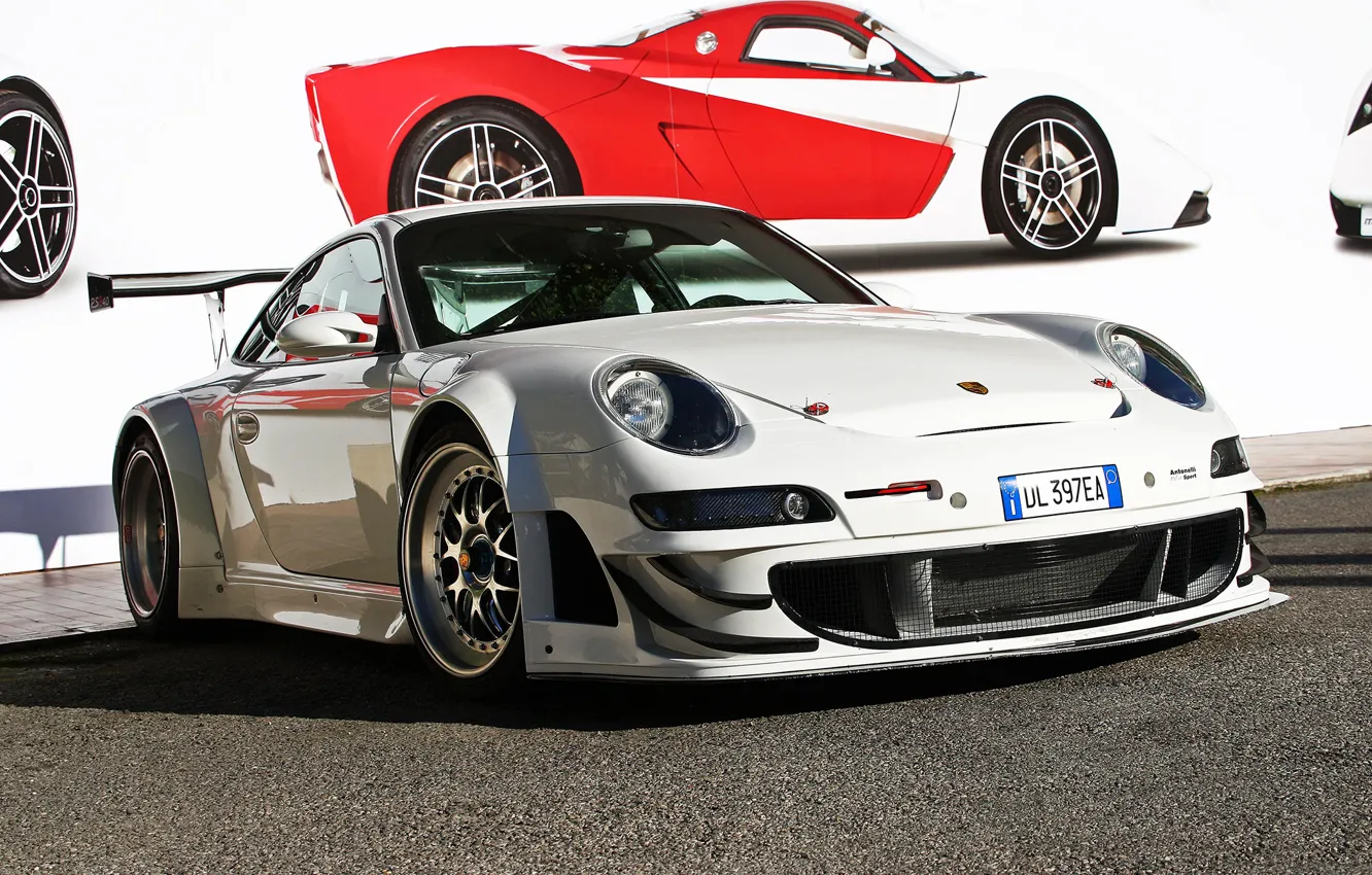 Фото обои белый, 911, Porsche, white, порше, GT3, RSR
