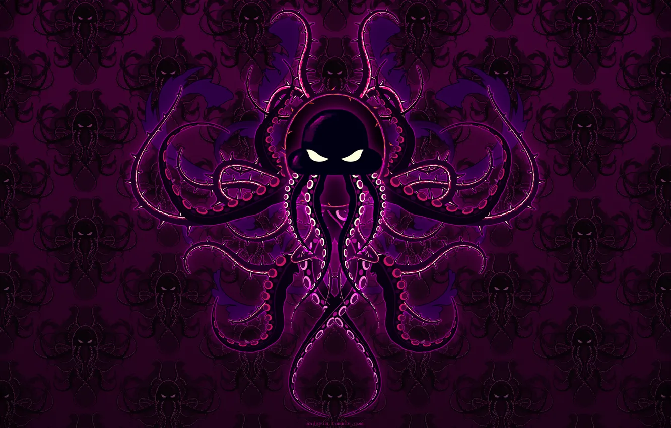 Фото обои octopus, art, purple