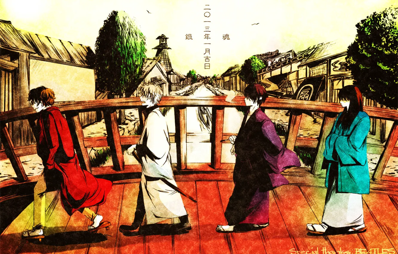 Фото обои самурай, гин, гинтама, широяши, саката, гинтоки, белый демон, шинскэ