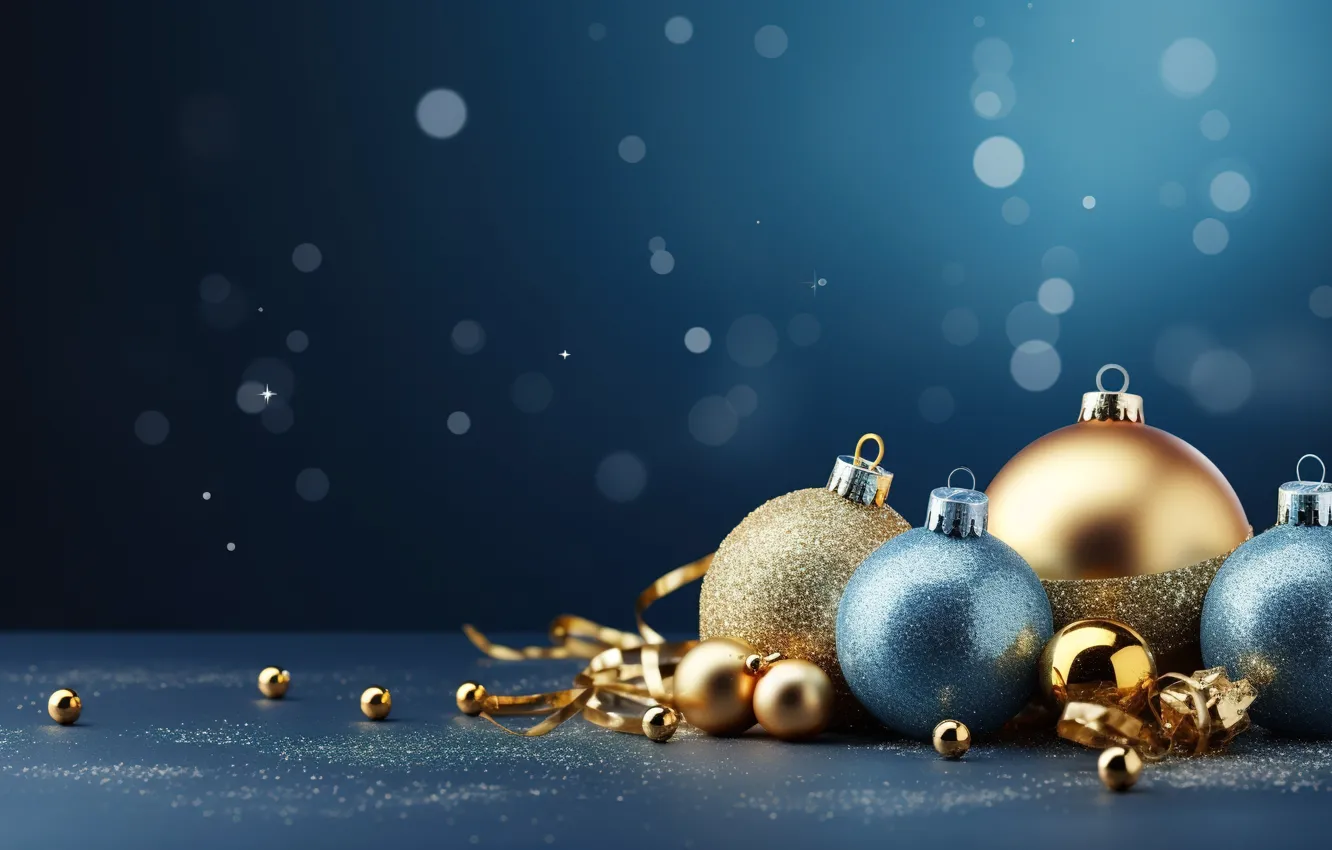 Фото обои украшения, фон, шары, Новый Год, Рождество, golden, new year, happy
