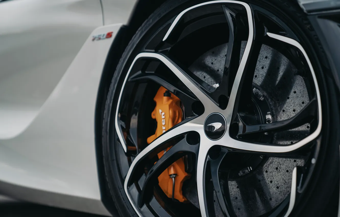 Фото обои McLaren, logo, wheel, 750S, McLaren 750S Spider