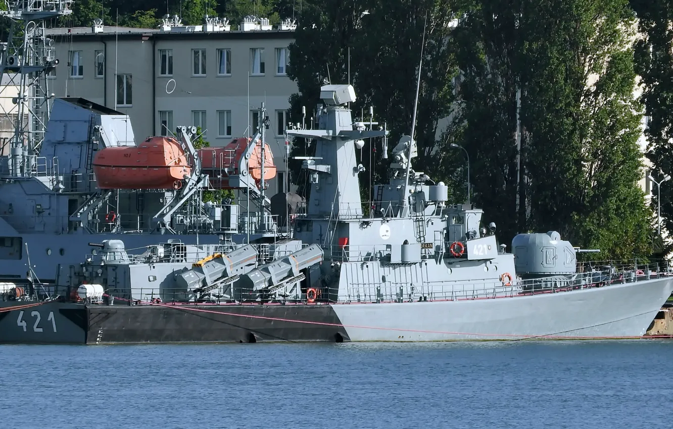 Фото обои ракетный катер, ВМС Польши, ORP Orkan