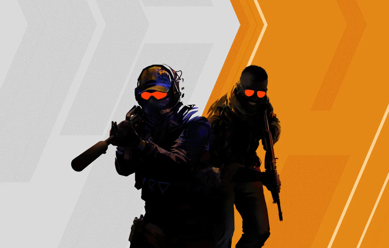 Фото обои белый, желтый, оружие, люди, Counter Strike, контр страйк, 2023, Mobile Game