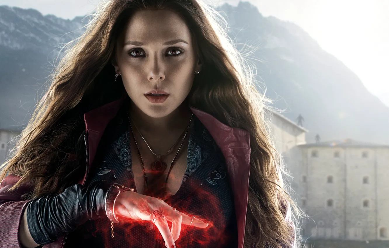 Фото обои фантастика, комикс, Scarlet Witch, Elizabeth Olsen, Элизабет Олсен, Wanda Maximoff, Avengers: Age of Ultron, Мстители: …