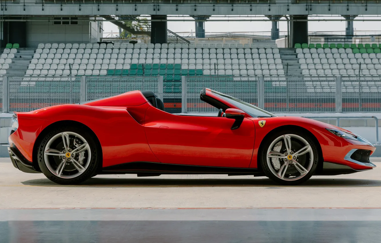 Фото обои вид сбоку, 2022, Assetto Fiorano, Ferrari 296 GTS
