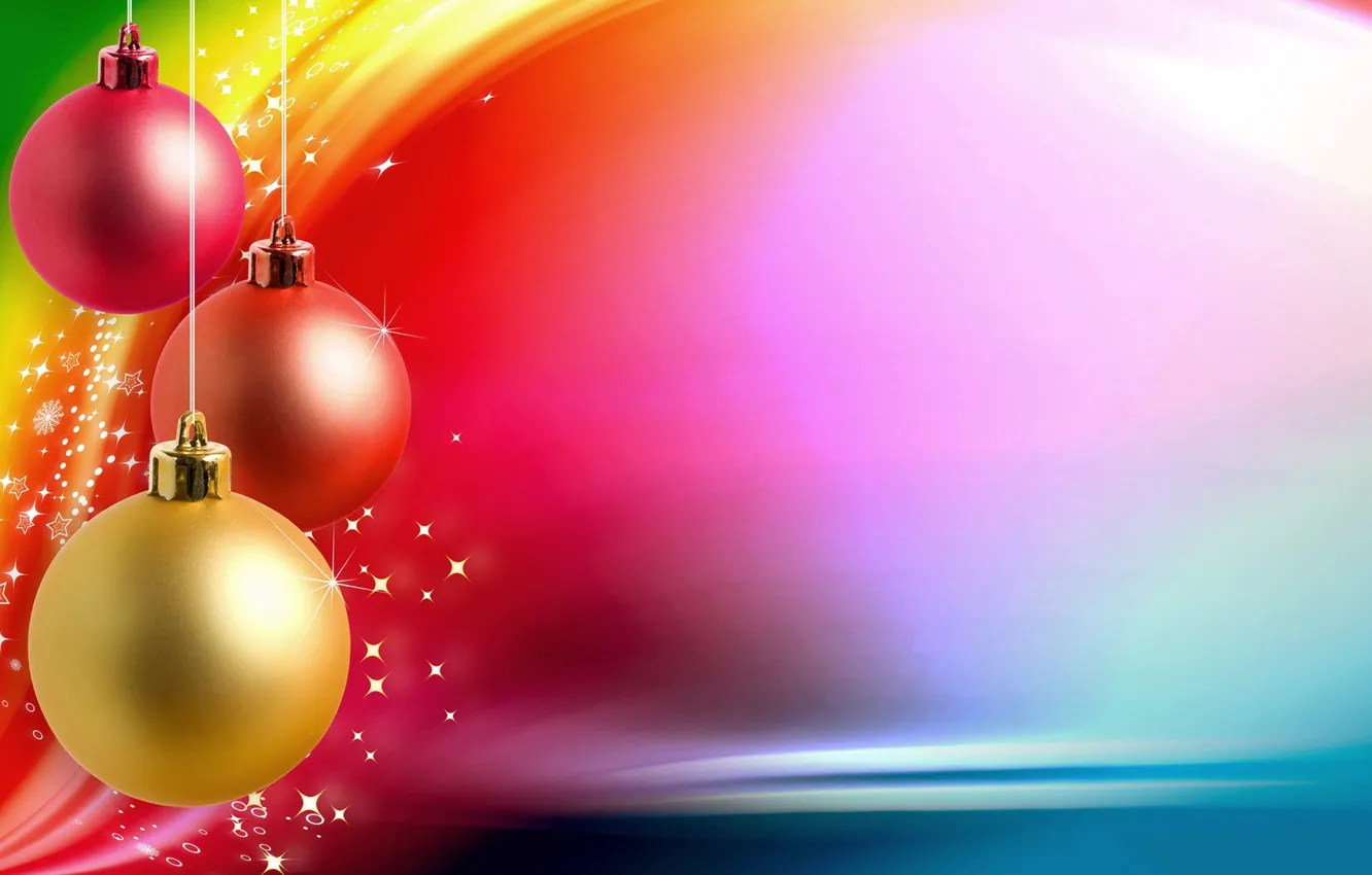 Фото обои шары, новый год, рождество, градиент