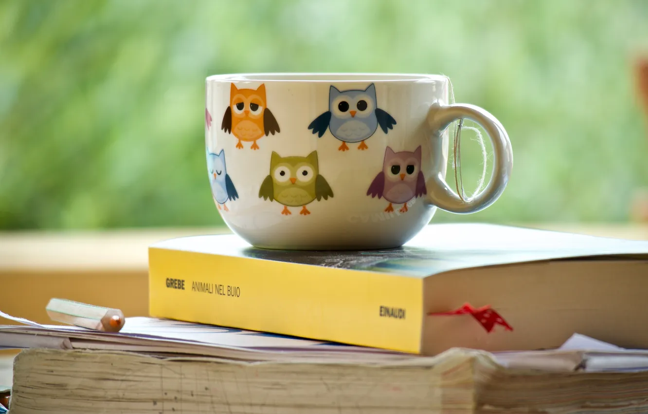 Фото обои чай, чашка, книга