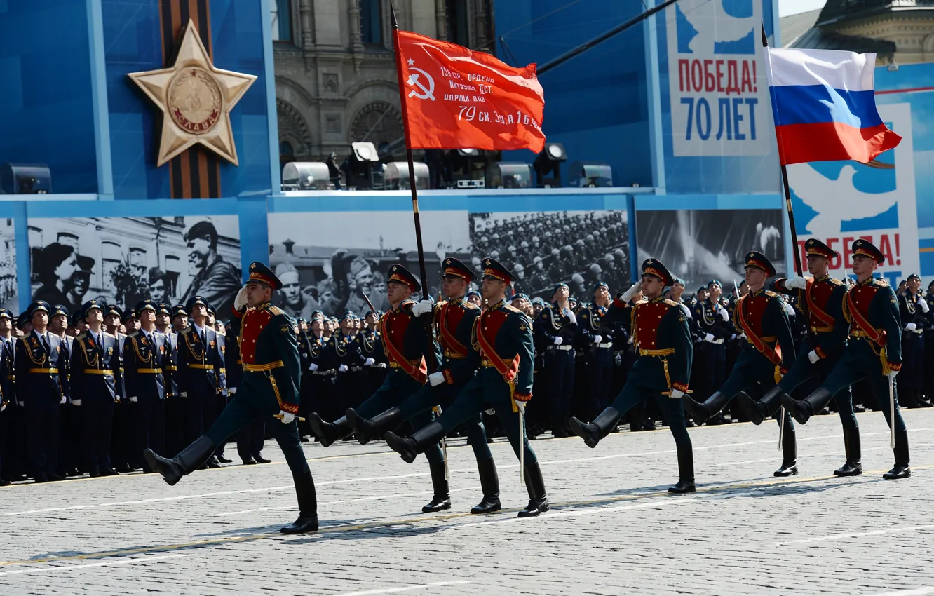Фото обои город, праздник, день победы, Москва, красная площадь, марш