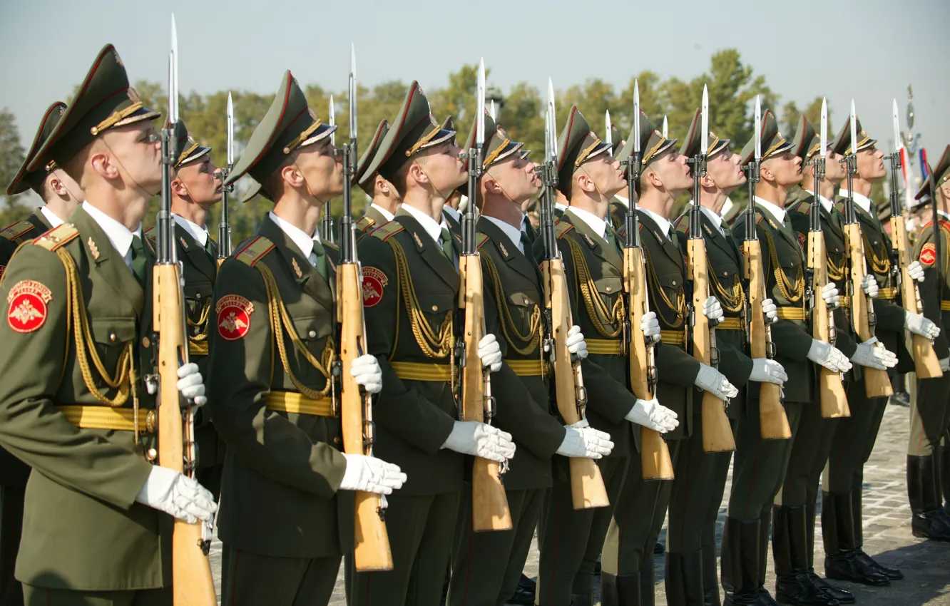 Фото обои солдаты, Россия, бойцы, войска, винтовки, гордость, честь, СКС