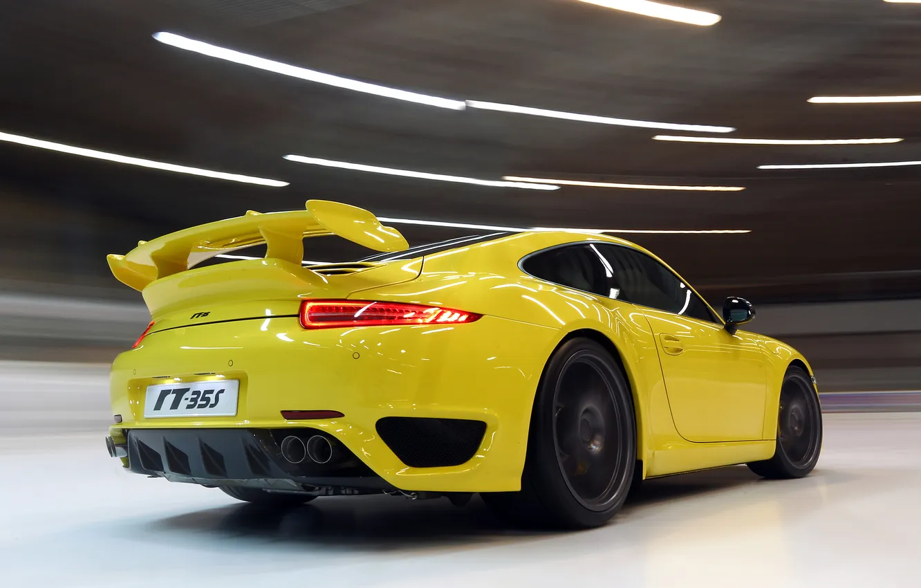 Фото обои желтый, тюнинг, 911, Porsche, Ruf, RT-35