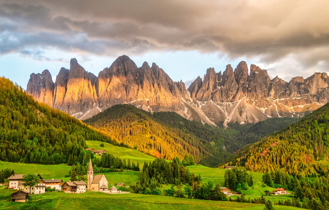 Фото обои горы, Альпы, Италия, Santa Maddalena