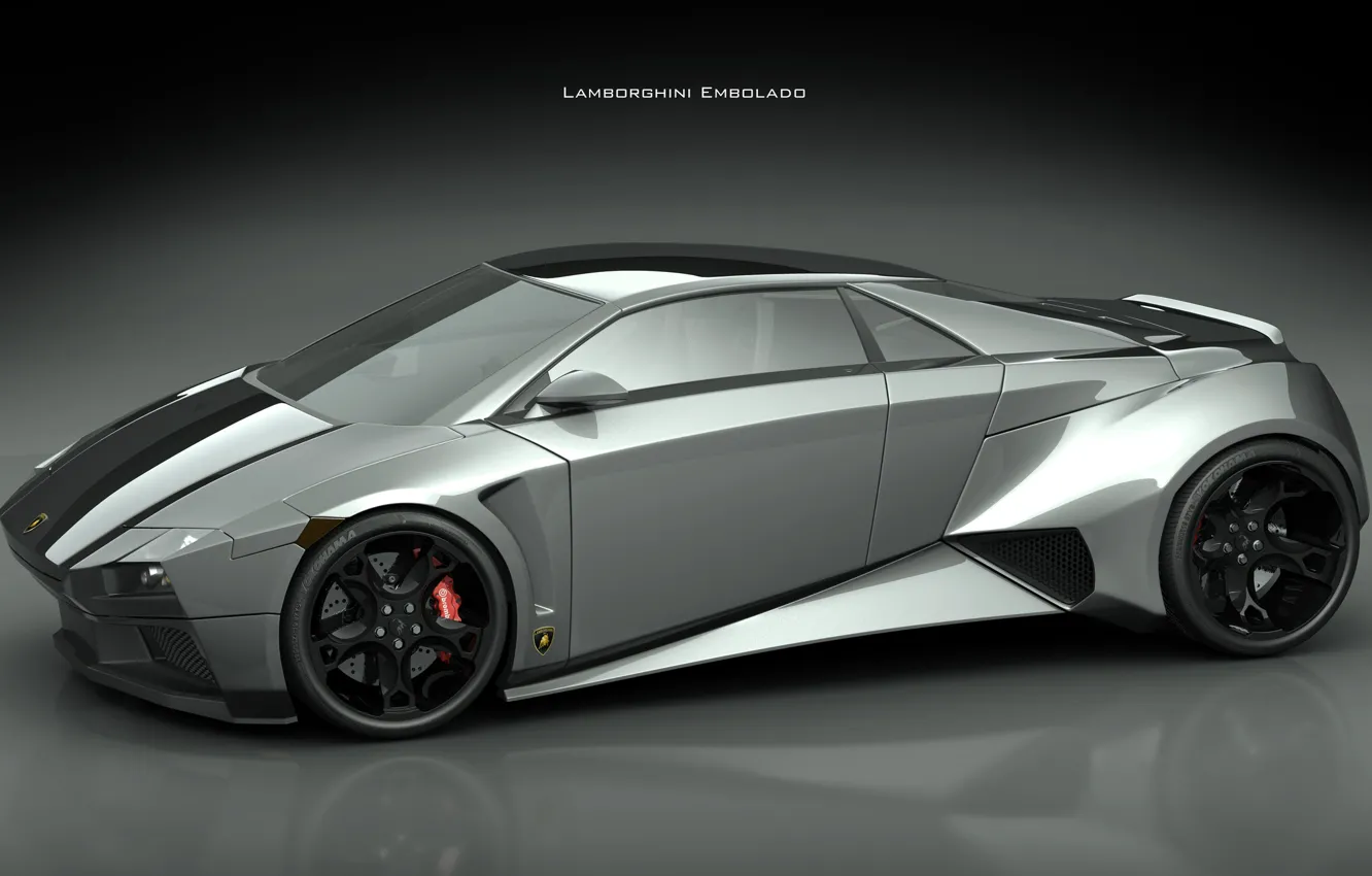 Фото обои серый, мощь, Lamborghini Embolado