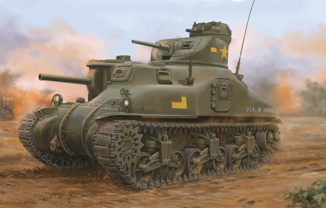 Фото обои США, Средний танк, M3 Lee, Бронетехника