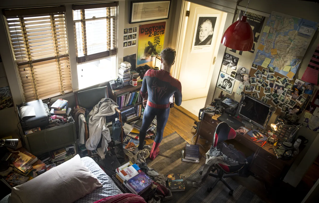 Фото обои Spider-Man, Peter Parker, Новый Человек-паук 2, The Amazing Spider-Man 2, Эндрю Гарфилд Andrew Garfield