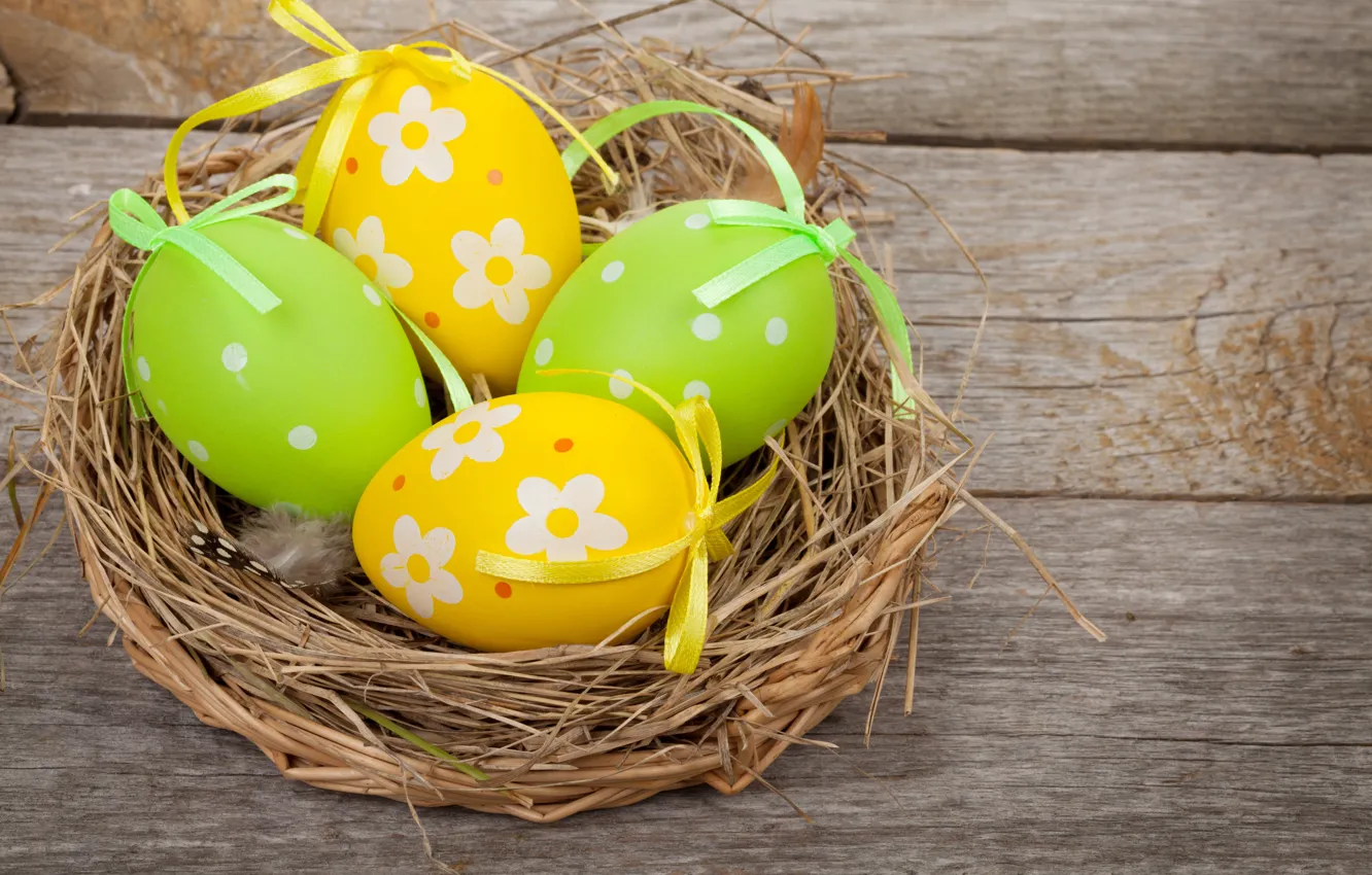 Фото обои Пасха, корзинка, spring, Easter, eggs