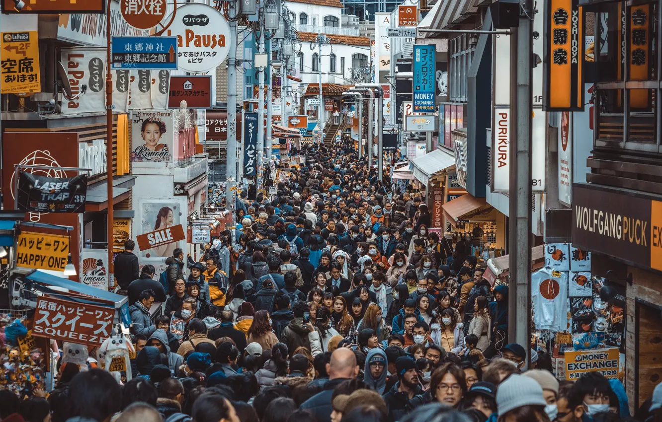 Фото обои город, люди, Tokyo