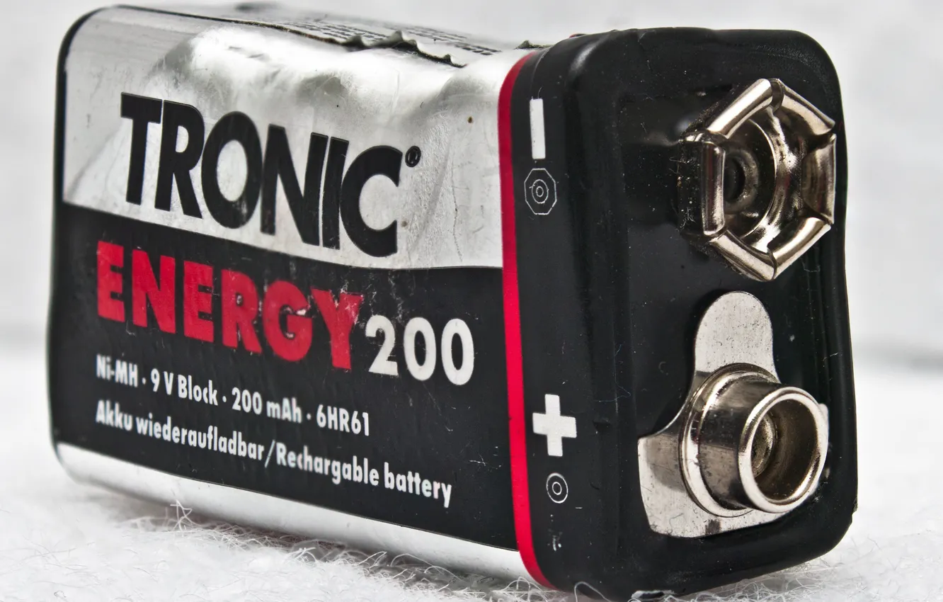 Фото обои макро, батарея, 9V Battery