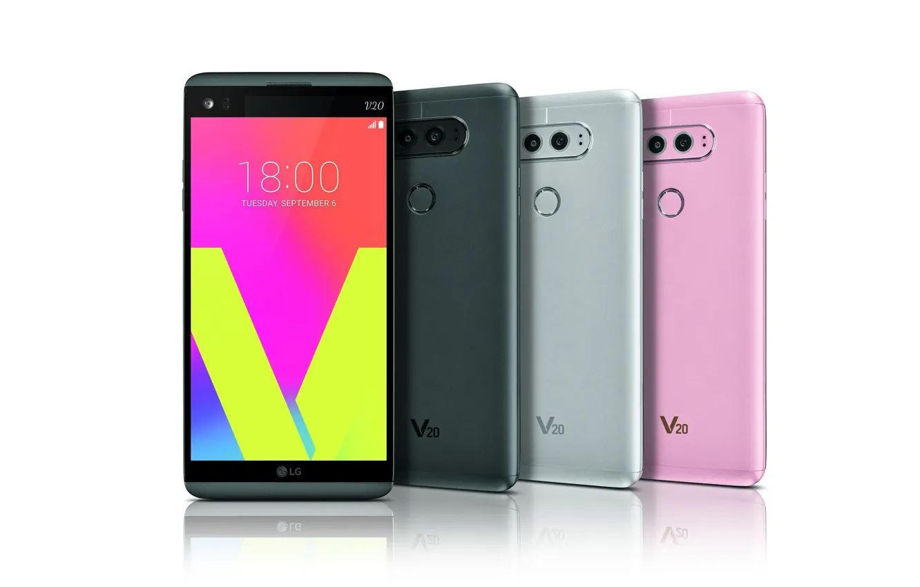 Фото обои Android, logo, smartphone, technology, cell phone, high tech, LG, LG V20