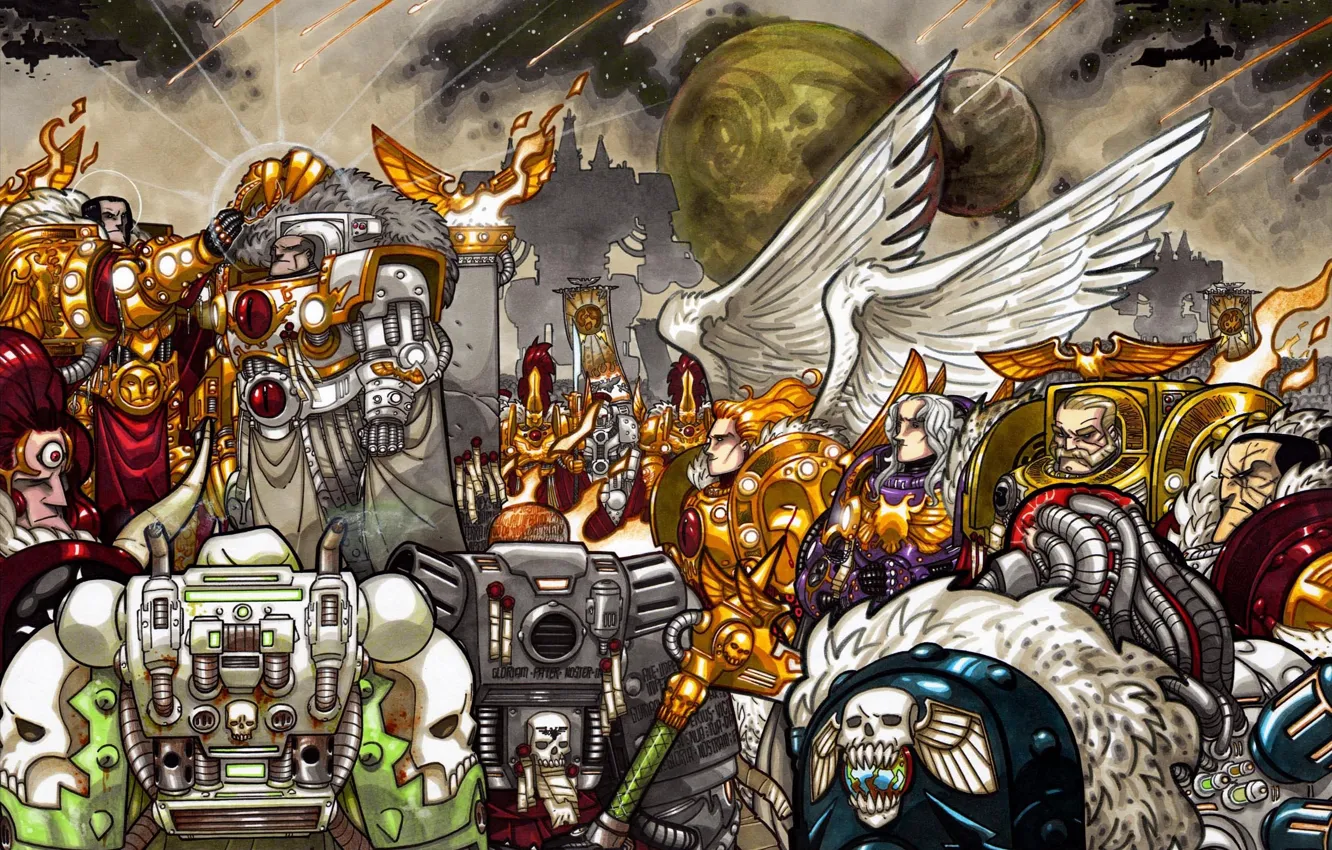 Фото обои космодесант, Warhammer 40k, орденов, ересь, император, Астартес, Адептус, примархи