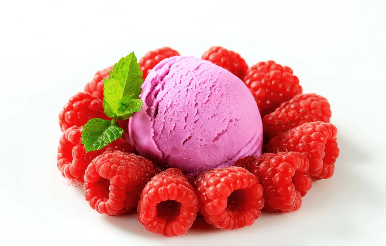 Фото обои малина, сладость, мороженое, десерт, dessert, raspberry, ice cream, ягодное
