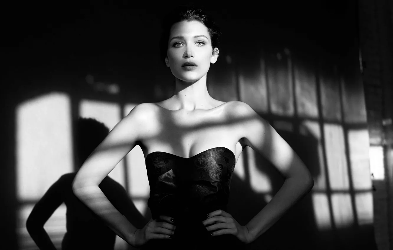 Фото обои модель, черно-белое, Bella Hadid