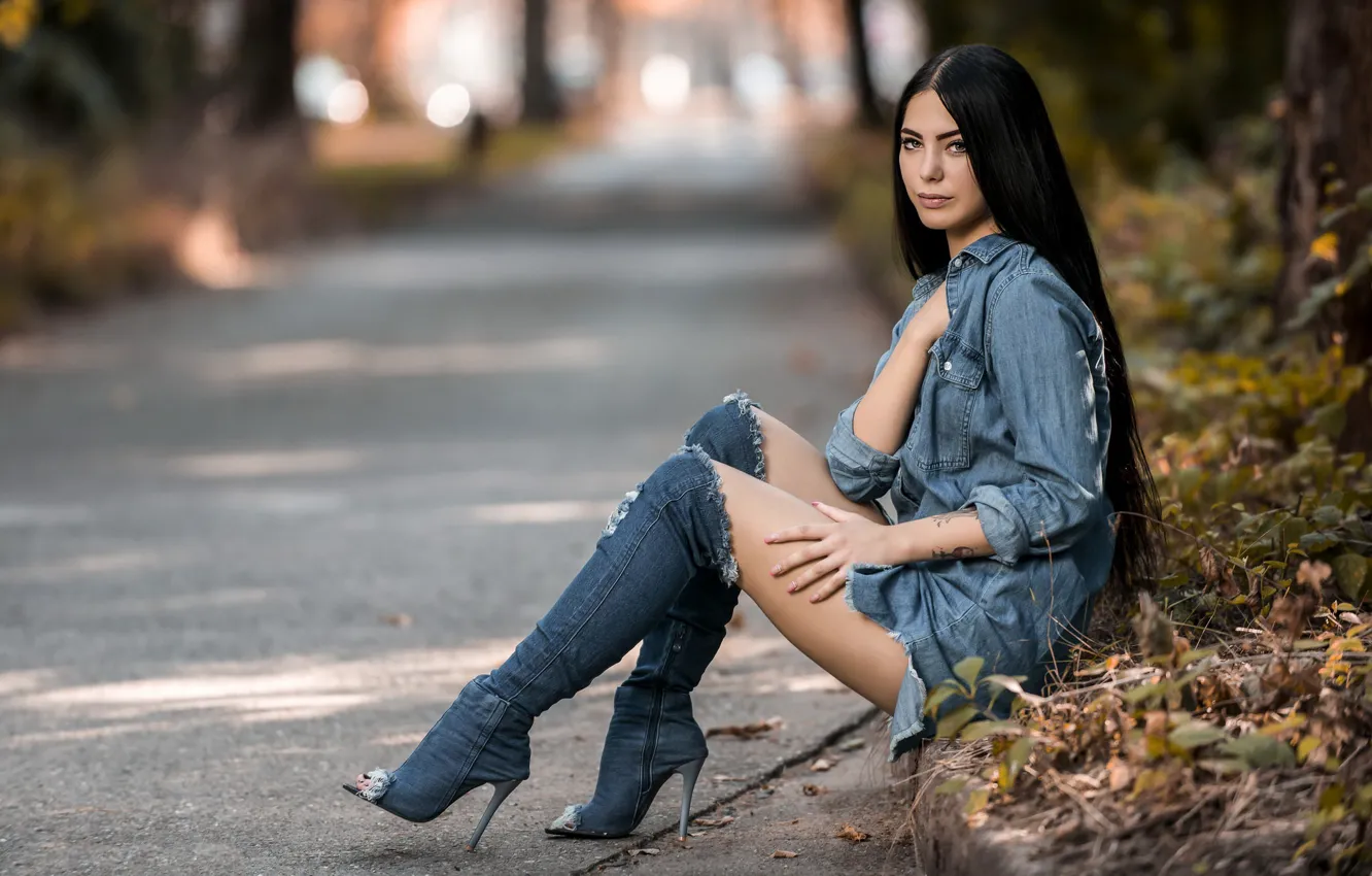 Фото обои девушка, улица, Fanni