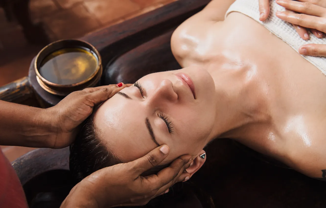 Фото обои woman, massage, oil