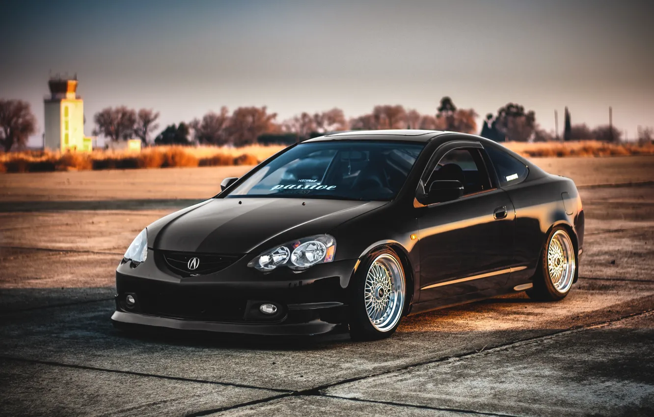 Фото обои чёрная, black, акура, Acura, RSX