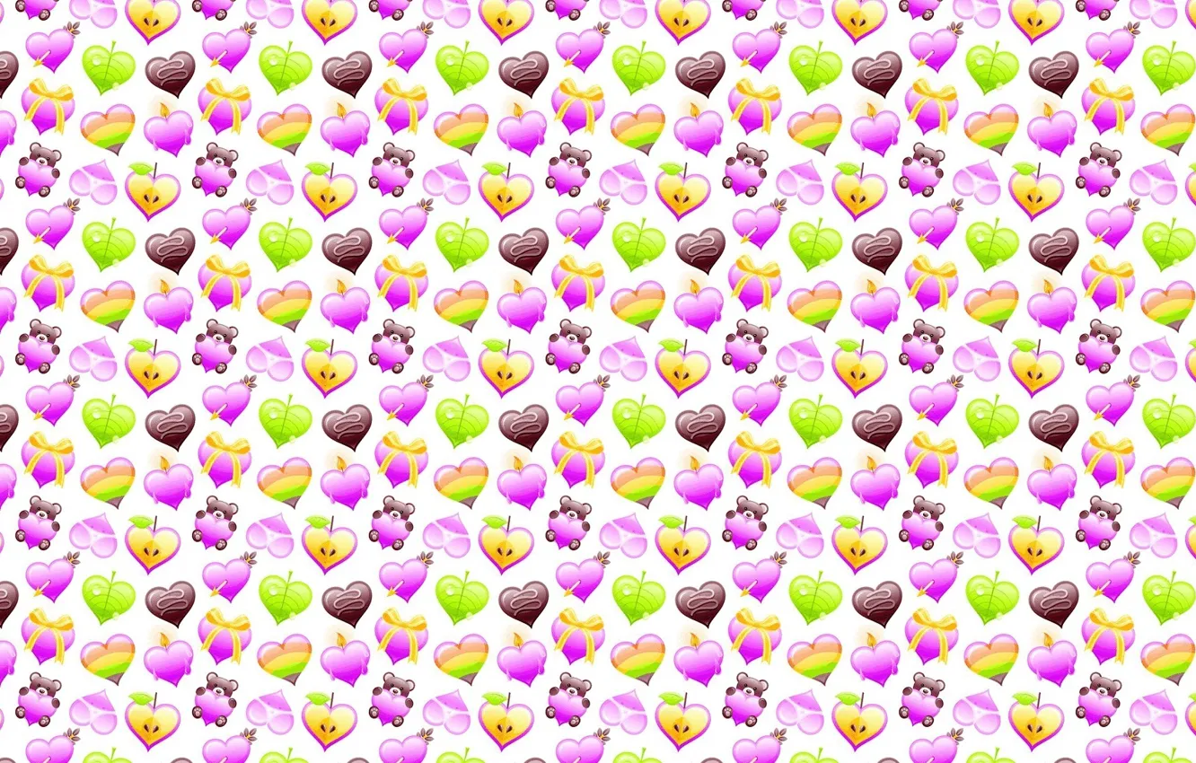 Фото обои фон, настроение, праздник, сердце, текстура, арт, мишка, конфетка