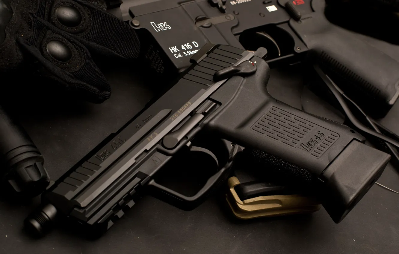 Фото обои German, gun, pistol, weapon, Germany, rifle, gloves, HK416