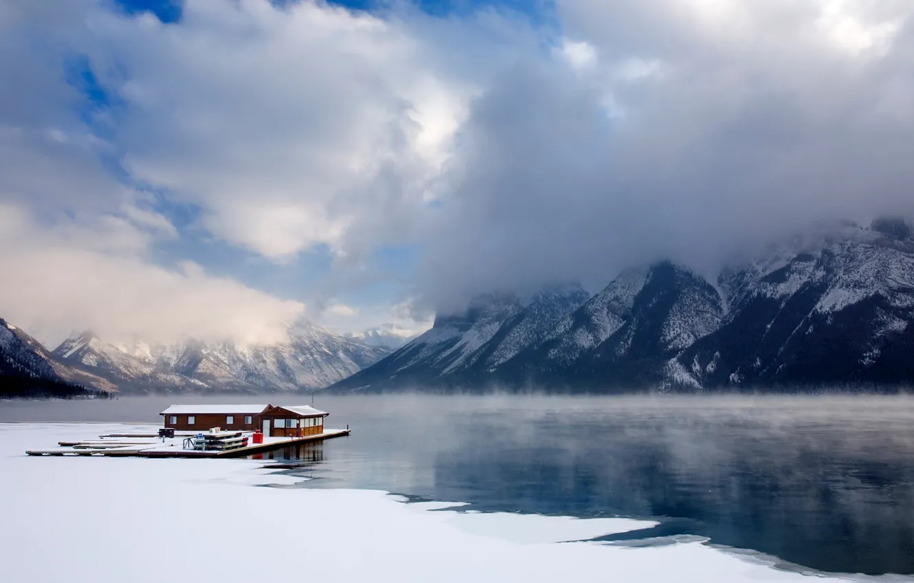 Фото обои Канада, Banff National Park, озеро Минневанка