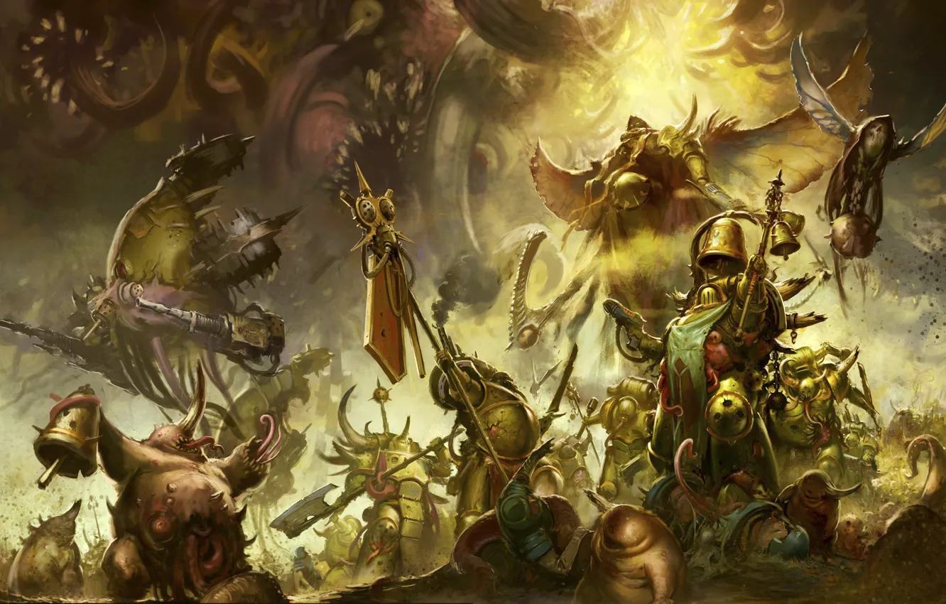 Фото обои chaos, Death, demons, Warhammer 40 000, Death Guard, plague, Nurgle, primarch