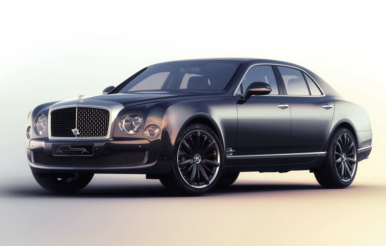 Фото обои Bentley, бентли, Mulliner, 2015, Mulsanne, Speed Blue Train