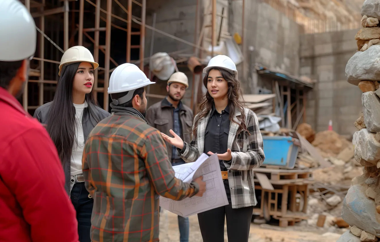 Фото обои engineers, female, working