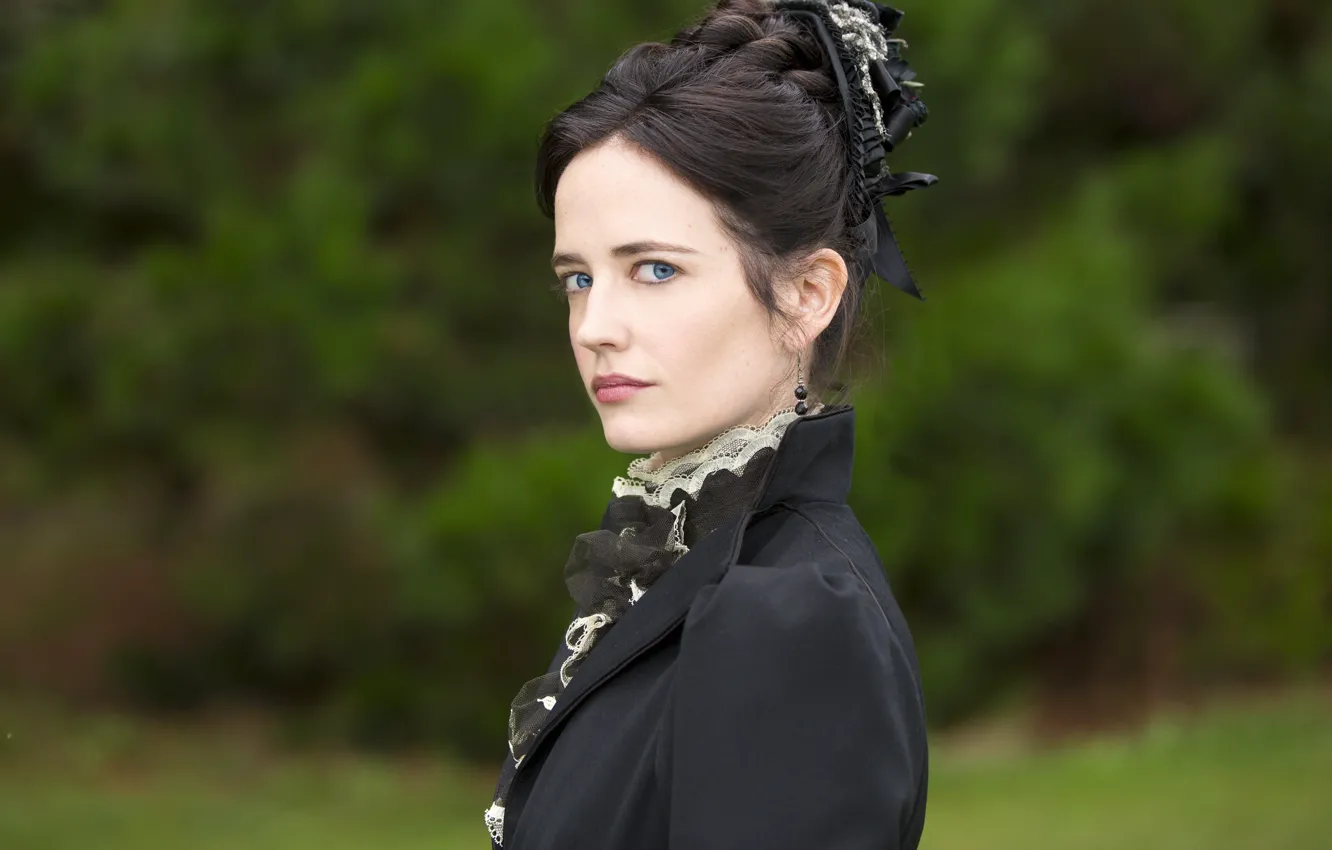 Фото обои парк, портрет, сериал, драма, ужасы, Ева Грин, Eva Green, Penny Dreadful