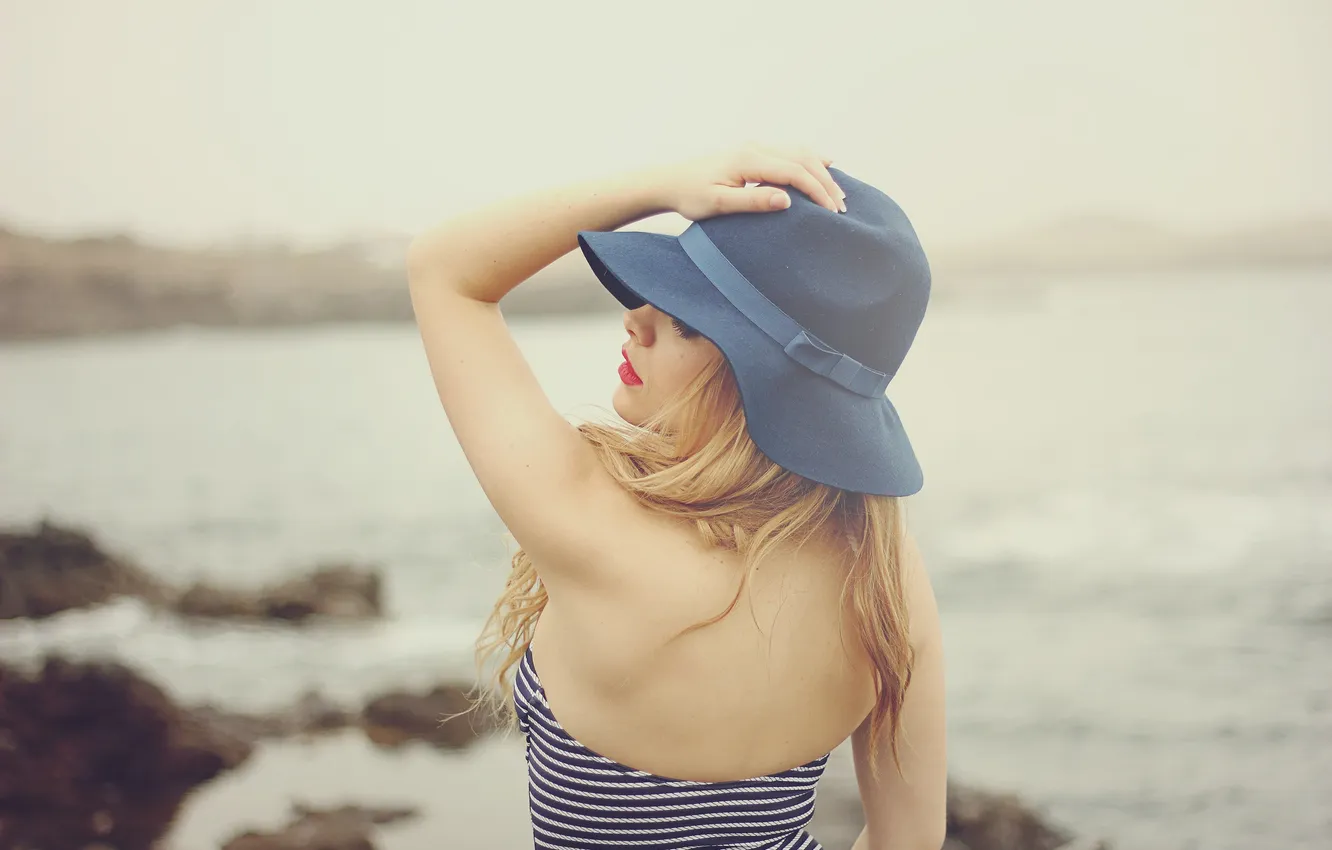 Фото обои лето, девушка, лицо, волосы, шляпа