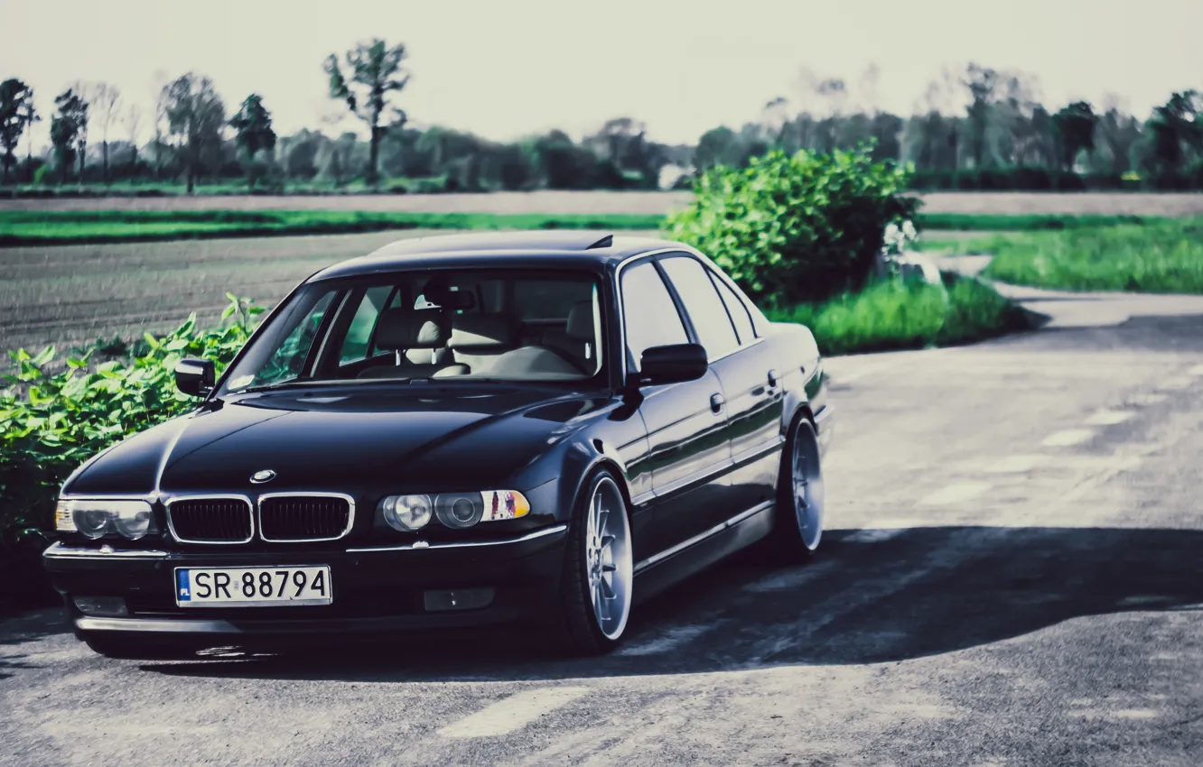 Фото обои BMW, Бумер, БМВ, Black, Stance, E38, Bimmer, 740iA