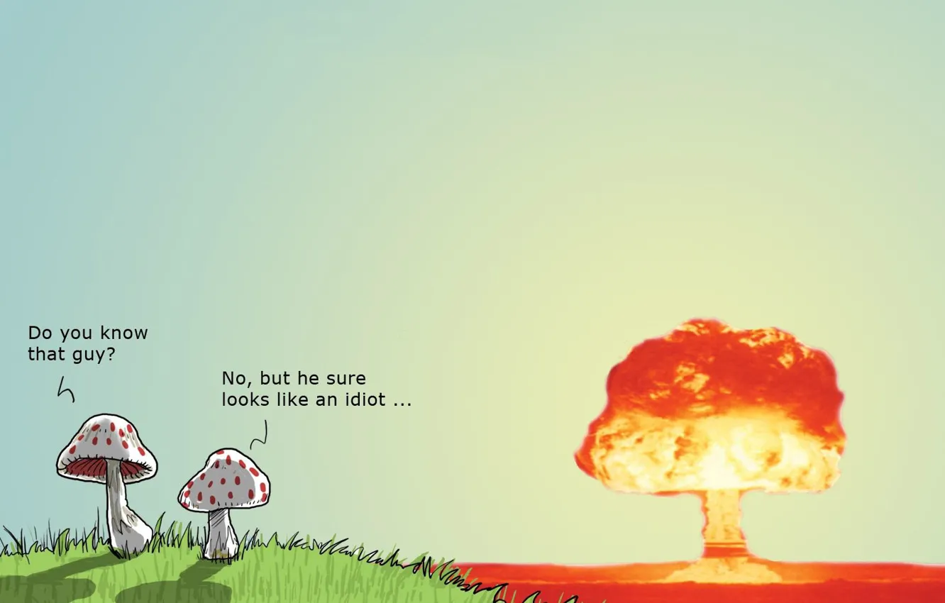 Фото обои гриб, бомба, юмор, Wulffmorgenthaler, атомный взрыв